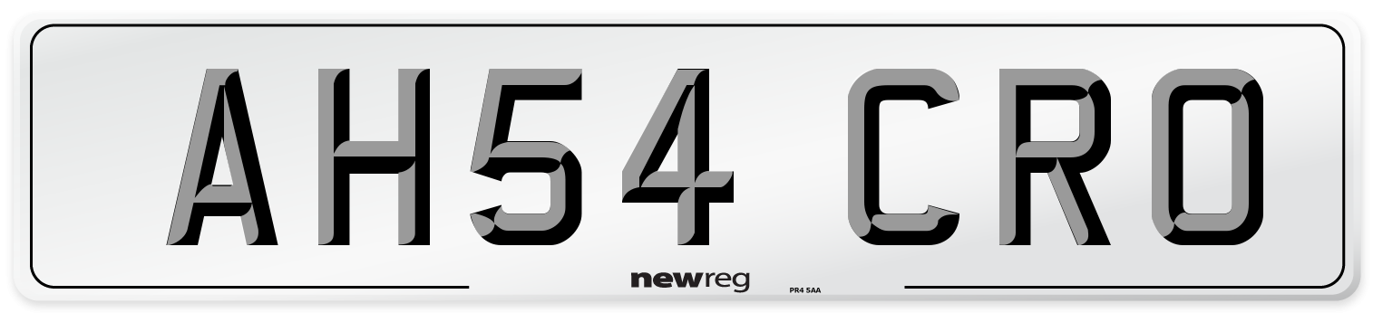 AH54 CRO Number Plate from New Reg